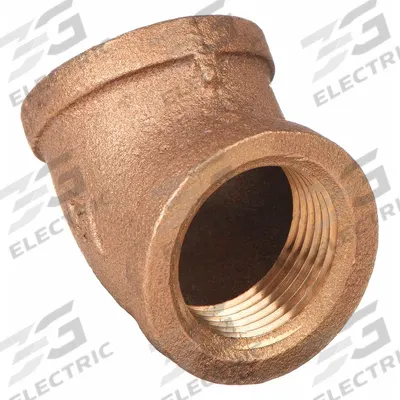 APPROVED VENDOR Metal Pipe Elbow: 45° Elbow, 1 1/2 in x 1 1/2 in, Brass - Low-Pressure Threaded Pipe Fittings