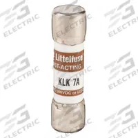 LITTELFUSE Fuse: KLK Series, Midget, Fast-Acting, 7 A, 600 V AC, 500 V DC, 13/32 in x 1 1/2 in (MPN KLK007). Key specifications — attr1287209: KLK; attr211192: LITTELFUSE.