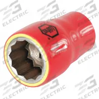 WIHA Insulated Socket: 1/2 in Drive Size, 23 mm Socket Size, 1 5/8 in Overall Lg, 12-Point, Std (MPN 31623). Key specifications — attr1204321: Not Tether Capable; attr1204320: Chrome; attr1204316: WIHA.