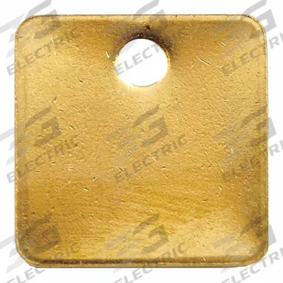 APPROVED VENDOR Blank Tag: Brass, Yellow, 0.04 in Thick, Square, 1 1/2 in x 1 1/2 in - General Purpose Blank Valve Tags