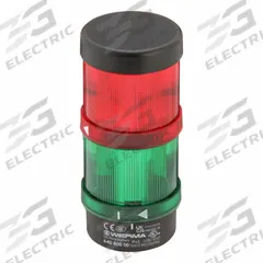 WERMA Tower Light Assembly: 2 Tier, Green/Red, No Sounder Tier, 155 mm Overall Ht, 70 mm Overall Dia (MPN 64924004). Key specifications — Manufacturer Part Number: 64924004; Brand: WERMA; Operating Voltage: 24V AC/DC; Light Tier Color: Green.