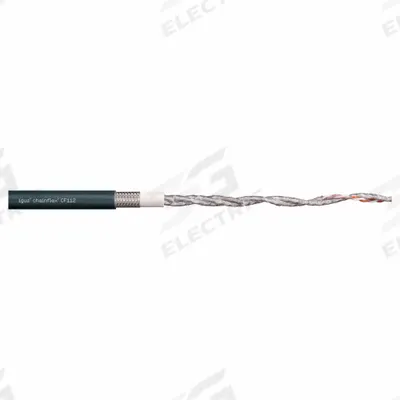 CHAINFLEX Data Cable: 24 AWG, 3 Conductors, Order by the Foot, PUR Jacket - Continuous Flexing Data Cables