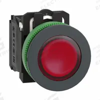 SCHNEIDER Illuminated Push Button: Illuminated, Flush Profile, Non-Metallic, 30 mm, 1NO/1NC (MPN XB5FW34G5). Key specifications — Brand: SCHNEIDER; Action: Momentary; Series: XB5; Push Button Material Type: Non-Metallic.
