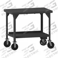 DURHAM MFG Workbench: Fixed Ht, Steel, 48 in x 30 in, 5,600 lb Overall Load Capacity (MPN HDWBMFL-3048-8PH-95). Key specifications — Unit Type: Not Expandable or Modular; Includes: (2) Drawer Mounting Brackets; Assembly: Fully Assembled; Wheel Material: Phenolic; Frame Material Finish: Powder Coated; Mobility: Casters; Height Adjustability: Fixed Height; Brand: DURHAM MFG.