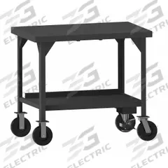 DURHAM MFG Workbench: Fixed Ht, Steel, 48 in x 30 in, 5,600 lb Overall Load Capacity (MPN HDWBMFL-3048-8PH-95). Key specifications — Unit Type: Not Expandable or Modular; Includes: (2) Drawer Mounting Brackets; Assembly: Fully Assembled; Wheel Material: Phenolic; Frame Material Finish: Powder Coated; Mobility: Casters; Height Adjustability: Fixed Height; Brand: DURHAM MFG.