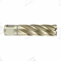 CLEVELAND Annular Cutter: 7/8 in Cutter Dia, 2 in Max Cutting Dp, Pilot Pin Included, Weldon Flat (MPN C34083). Key specifications — attr253884: Yes; attr253885: Bright (Uncoated); attr253886: High Speed Steel; attr253887: Weldon Flat; attr253888: Fractional Inch; attr277149: CLEVELAND.