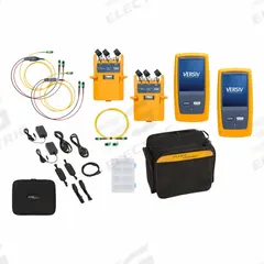 FLUKE NETWORKS Fiber Optic Tester: Fiber Optic Tester, MMC/MPO, LCD Touchscreen, Digital, CFM-100S. Key specifications — Product Type: Fiber Optic Tester; Includes: (2) Power Supplies; Manufacturer Part Number: CFM-100S; Adapters Included: (2) Camera MPO to Single Tip Adapters; Brand: FLUKE NETWORKS; Connector Type: MMC; Testing Functions: Optical Power Measuring; _Model Features: Standard Power (-65 to +10 dBm).