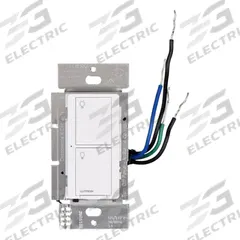 LUTRON Lighting Dimmer: 2 Buttons, Caseta, 120/277V AC, Wireless, White (MPN PD-5WS-DV-WH). Key specifications — Communication Method: Wireless; Compatible with Series: Caseta; Neutral Required: No; Operating Voltage: 120/277V AC; Brand: LUTRON.