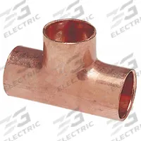 NIBCO Sweat Fitting Tee: 1/4 in CTS x 1/4 in CTS x 5/16 in CTS, Cup x Cup x Cup, Wrot Copper (MPN 611R 1/4X1/4X5/16)