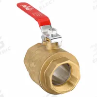 APPROVED VENDOR Manual Two-Way Ball Valve: 2 1/2 in, Brass, Straight, FIP x FIP, Full Port Ball Port (MPN 107-819). Key specifications — Brand: APPROVED VENDOR; Handle: Lever.