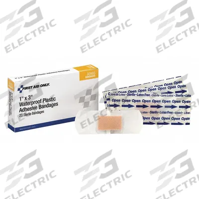 FIRST AID ONLY Adhesive Bandage: Strip Bandages, 1 in Wd, 3 in Lg, Not Metal Detectable