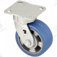 APPROVED VENDOR Plate Caster: Debris-Resistant, Swivel, Polyurethane, 4 15/16 in Wheel Dia, Ball (MPN P25S-ALBS 127K-14). Key specifications — Wheel/Tread Color: Blue; Brand: APPROVED VENDOR; Roll Up: Swivel.