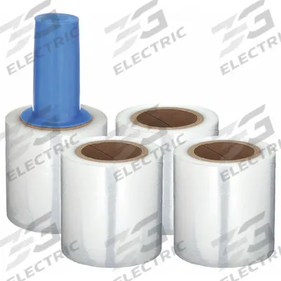 GOODWRAPPERS Stretch Wrap Film: 150 ga Gauge, 3 in Overall Wd, 650 ft Overall Lg, Clear - Handle with Brake Stretch Wrap