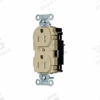 HUBBELL Receptacle: Duplex, 5-15, Ivory, 125V AC, 15 A, 2 Pole / 3 Wire (MPN 5262STITR)