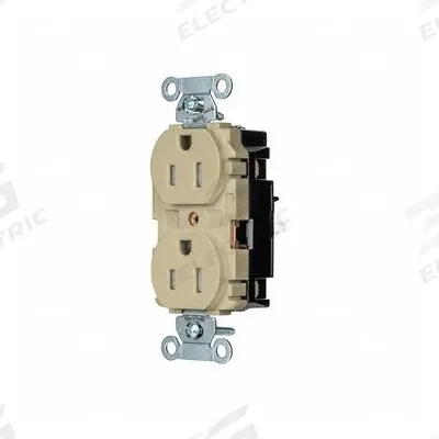 HUBBELL Receptacle: Duplex, 5-15, Ivory, 125V AC, 15 A, 2 Pole / 3 Wire (MPN 5262STITR) - General Purpose Receptacles