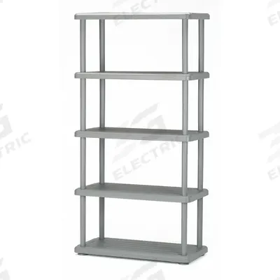 ABILITY ONE Plastic Shelving: 36 in x 18 in, 72 in Overall Ht - Press-Fit Stationary Plastic Shelving