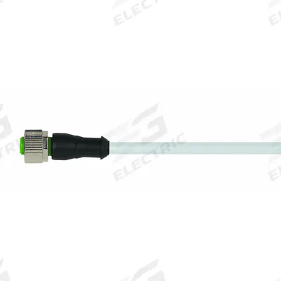 MURRELEKTRONIK Cordset: M12 Female Straight X Bare Wire, 5 Pins, Gray, PVC, 5 m Cable Lg - Single-Ended Cordsets with PVC Jacket for Flexing Applications