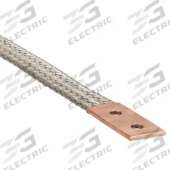 BURNDY Grounding Braid with Ferrule: 340 A Indoor/405 A Outdoor, Std Tongue, 18 in Overall Lg (MPN BE18). Key specifications — Approximate Amperage Rating: 405 A Outdoor; Material: Copper Ferrules; Tongue Style: Standard; Brand: BURNDY.