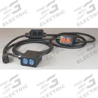 KH INDUSTRIES Power Stringer: 30 ft Lg, 3 Outlet Boxes, 6 Outlets, 12/3, 5-20P Plug, 125V AC, SOOW (MPN PS6DD3-520-B12G-520D). Key specifications — Power Indicator: No; NEMA Plug Configuration: 5-20P; Temperature Rating: -40° to 194°F; Brand: KH INDUSTRIES.