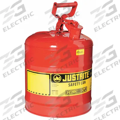 JUSTRITE Type I Safety Can: For Use With Flammables, 5 gal Capacity, Powder Coated Steel - Flammable Liquids Safety Cans