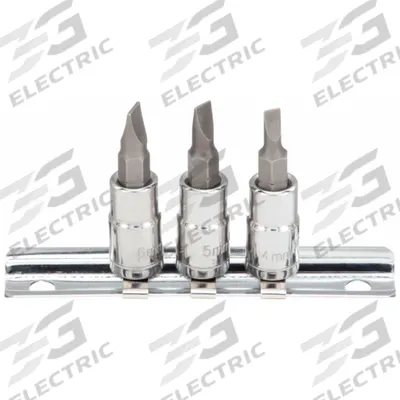 WESTWARD Socket Bit Set: 1 - 25 Pieces, 1/4 in Drive Size, 8 Pieces - Slotted Bit Socket Sets