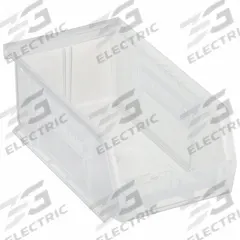 QUANTUM STORAGE SYSTEMS Hang and Stack Bin: 4 1/8 in x 7 3/8 in x 3 in, Clear, Label Holder Included (MPN QUS220CL). Key specifications — Electrostatic Discharge: Not Electrostatic Discharge Conductive; Brand: QUANTUM STORAGE SYSTEMS; % Recycled Content: 0%.