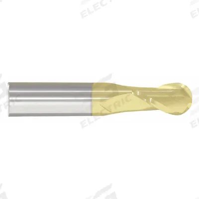 APPROVED VENDOR Ball End Mill: Carbide, TiN Coated, 2 Flute, 7/8" Mill Dia, 1-1/2" LOC - General Purpose Carbide Ball End Mills