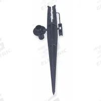 RAIN BIRD Tubing Stake: Drip Tubing Stake, 1/4 in Distribution Tubing (XQ), Plastic, Black, 10 PK (MPN TS25-10PS2). Key specifications — Brand: RAIN BIRD; Color: Black; Compatible Product Type: 1/4 in Distribution Tubing (XQ); Includes: Bug Cap; Material: Plastic; Product Type: Drip Tubing Stake.