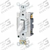 LEVITON Toggle 4-Way, 20 Amp: Toggle Switch, 4-Way, Maintained, White, 120/277V AC, 20 A (MPN 1224-SW). Key specifications — Illuminated: No; Voltage Rating: 120/277V AC.