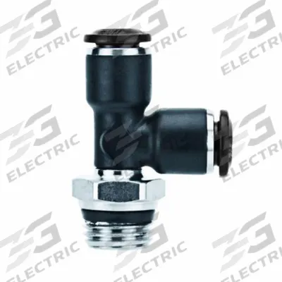 AIGNEP USA Push-Fit Tee Fitting: 12 mm OD x 12 mm OD x 1/4 in Pipe Size, Nylon - Nylon & Nickel-Plated Brass Tube Fittings