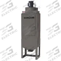 ECONOLINE Abrasive Blasting Dust Collector: 115V AC, 600 cfm (MPN 101716GY-6C). Key specifications — Filter Efficiency: 99.9% @1 micron; Nameplate Voltage: 115V AC; Brand: ECONOLINE.