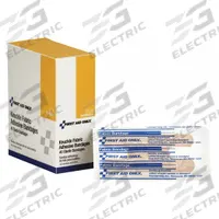 FIRST AID ONLY Adhesive Bandage: Knuckle Bandages, 3 1/4 in Wd, 3 1/2 in Lg, Not Metal Detectable (MPN G124). Key specifications — Product Type: Knuckle Bandages; Unitized: Unitized; Water Resistance: Not Water Resistant; Brand: FIRST AID ONLY; Latex Content: Latex Free; Metal Detectable: Not Metal Detectable; Package Type: Box; Manufacturer Part Number: G124.