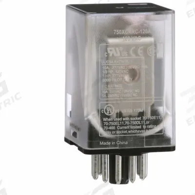 SCHNEIDER General Purpose Relay: Socket Mounted, 10 A Current Rating, 120V AC, 3PDT - Socket-Mounted Relays