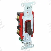 BRYANT Wall Switch: Toggle Switch, Double Pole, Maintained, Brown, 120/277V AC, 20 A (MPN 4902B). Key specifications — Illuminated: No; Voltage Rating: 120/277V AC.