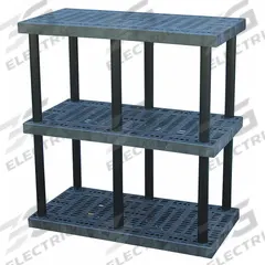 STRUCTURAL PLASTICS Plastic Shelving: 48 in x 24 in, 51 in Overall Ht, 3 Shelves (MPN S4824x3). Key specifications — Resistance Properties: Corrosion-Resistant; Frame Material: Plastic; Shelving Material: High Density Polyethylene; Brand: STRUCTURAL PLASTICS.