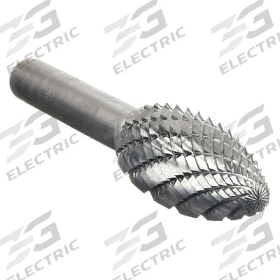 APPROVED VENDOR Carbide Bur: Flame, SH-41, Double Cut, 1/8" x 1/4" Head - Double-Cut Flame Burs