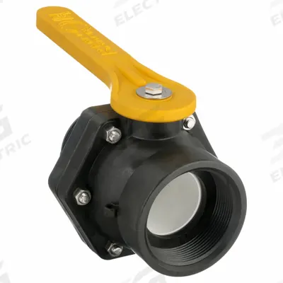 BANJO Manual Two-Way Ball Valve: 3 in, Polypropylene, Straight, MNPT x FNPT, Two-Piece - Polypropylene Ball Valves