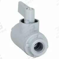 APPROVED VENDOR Manual Two-Way Ball Valve: 1/8 in, PVC, Straight, FNPT x FNPT, Full Port Ball Port (MPN 5742890). Key specifications — Brand: APPROVED VENDOR; Handle: Wedge.