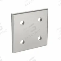Joining Plate: Square Flat Plate, 40 Series, 76 mm x 76 mm x 6 mm, For 8 mm Slot Wd, 4 Holes, Gray (MPN 093VA8080). Key specifications — Material: Aluminum; Brand: FATH INC.; Finish: Anodized.