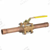 MILWAUKEE VALVE Manual Two-Way Ball Valve: 1 in, Bronze, Straight, MNPT x Tube, Full Port Ball Port (MPN 17904). Key specifications — Brand: MILWAUKEE VALVE; Cleaned and Bagged: Valve Cleaned and Bagged; Handle: Locking Lever.