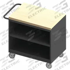 DURHAM MFG Mobile Cabinet Workbench: 36 in x 24 in, Butcher Block, 1,200 lb Overall Load Capacity (MPN 3111-MT-95). Key specifications — Included Components: Handle on Side; Assembly: Fully Assembled; Brand: DURHAM MFG.
