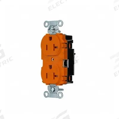 HUBBELL Receptacle: Duplex, 5-20, Orange, 125V AC, 20 A, 2 Pole / 3 Wire (MPN 5352STO) - General Purpose Receptacles