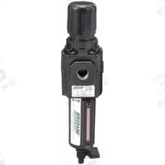 SPEEDAIRE Filter-Regulator: Intermediate Duty Series, 3/8 in NPT, 120 cfm, 40 micron, Manual Drain (MPN 4ZK88). Key specifications — attr109419: SPEEDAIRE; attr109429: Aluminum; attr109463: No; attr109467: Rubber; attr109468: Intermediate Duty.