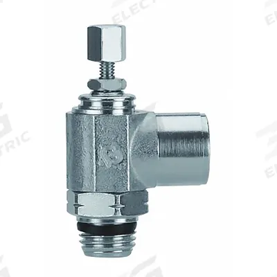 AIGNEP USA Universal Flow Control: Elbow Fitting, Knob, 3/8 in Valve Body Size - Elbow-Style Speed Control Valves