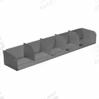 TENNSCO Divider Shelf w/Back Assembly: 60 in Overall Wd, 12 in Overall Dp, Gray, Steel, 7 1/2 in (MPN TWBS-6012A-MGY). Key specifications — Includes Mounting Hardware: Yes; Color: Gray.