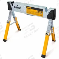 DEWALT Welding Sawhorse: Adj Ht, Steel, 17 1/2 in Overall Wd, 1,100 lb Overall Load Capacity (MPN DXMF3603WSH). Key specifications — Height Adjustability: Adjustable Height; Height Adjustment Mechanism: Pull Pin; Tension Latch; Brand: DEWALT; Portability: Fold-Up Body; Top Material: Steel; Included Components: Handle; Clamping System: Built-In V-Grooves.