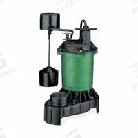 MYERS Submersible Sump Pump: 1/3 hp, 115V AC, 40 gpm Flow Rate @ 10' of Head, 1 1/2 in FNPT, 4.0 A (MPN MS33PV10). Key specifications — Rated Voltage: 115V AC; Brand: MYERS; Switch: Piggyback Vertical Float.