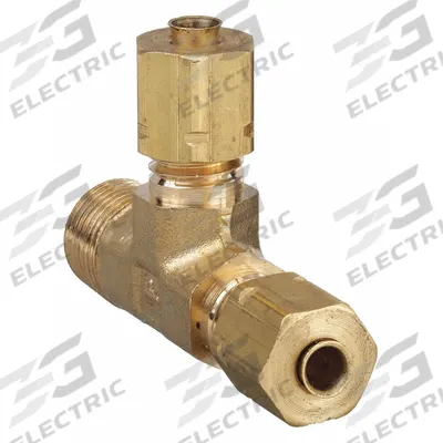 APPROVED VENDOR Compression Tee Fitting: 3/8 in OD x 1/4 in OD x 1/4 in Pipe Fitting Size - Low-Lead Standard Sleeve Brass Compression Fitting