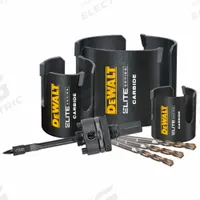 DEWALT Hole Saw Kit: 7 Pieces, 2 7/16 in Max. Cutting Dp, Carbide Tipped, 4 Teeth per Inch (MPN DAH47MMSET). Key specifications — attr1098178: 4; attr1098172: DEWALT.
