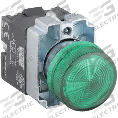 Dayton Pilot Light: 22 mm Panel Mounting Size, Green, LED - LED Pilot-Lights
